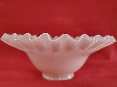Buy Fenton Rose Overlay Bowl Pale Pink Crimped 7   1940's • 23.30£