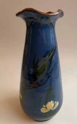 Buy Torquay Longpark Tall Blue Vase With Kingfisher Design • 6.50£