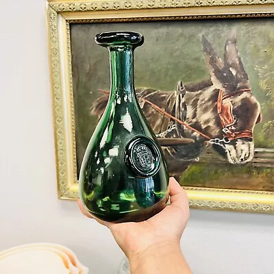 Buy Danish Holmegaard Cherry Elsinore Wine Bottle Green Glass Carafe CE Crown  • 27.51£