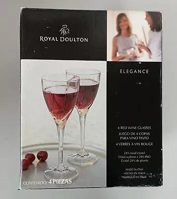 Buy Royal Doulton Elegance 215ml Red Wine Glasses: Set Of 4 (Box Is Damaged) • 22£
