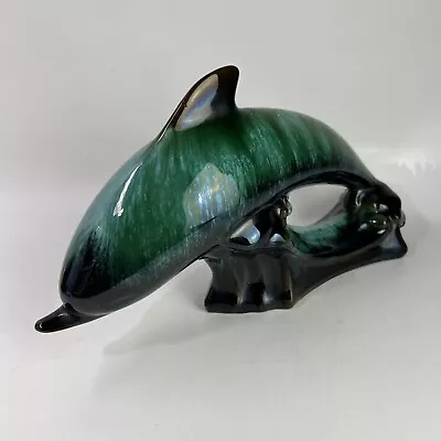 Buy Large Vintage Ceramic Dolphin 13” Long Blue Mountain Pottery • 25£