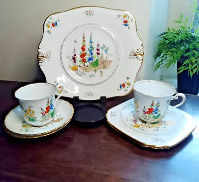 Buy Tuscan China Part Tea Set Floral Hand Painted - Cup, Saucer, Plate • 10£