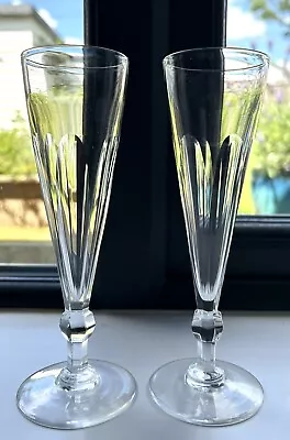Buy TWO ANTIQUE FLUTE CHAMPAGNE GLASSES 19thC. • 49£