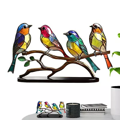 Buy Acrylic Stained Glass Bird Hummingbird Desktop Statue Aesthetic Decoration Tool • 9.09£