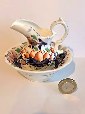 Buy Wonderful 19thc Victorian Childs Gaudy Welsh Miniature Wash Bowl & Jug Fab P&p • 49£