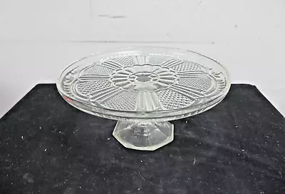 Buy Vintage Cut Crystal Glass Cake Plate Serving Stand Tray 9.5  Diameter • 9.99£