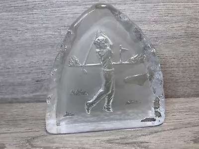 Buy Heavy Lead Crystal Glass Golfing Paperweight Edinburgh Scotland Golf Gift • 10.99£