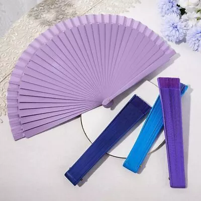 Buy New Colorful Hand Held Wood Folding Fans Folding Fan Wooden Spanish Fan • 5.39£