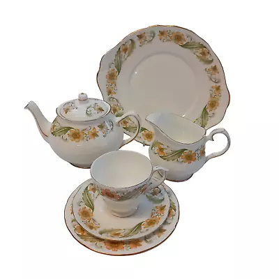 Buy Duchess Greensleeves Tea Set For 1 - Cup Saucer Side Plate Teapot Milk Jug • 12.99£