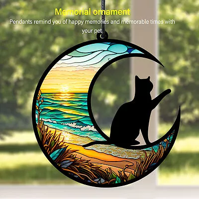 Buy Cat Memorial Suncatcher Stained Glass Window Hanging UV Printed Hanging TYU402 • 7.99£