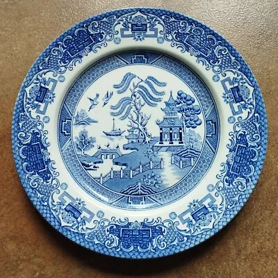 Buy Vintage EIT England, Ironstone Willow Pattern Blue & White Dinner Plate 24.5cm • 5.95£