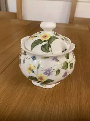 Buy Queens Country Meadow Lidded Sugar Bowl Floral Flowers Fine Bone China VGC  • 6.99£