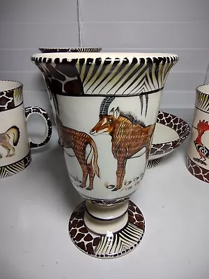 Buy 2007 Penzo Pottery Goblet Hand Painted  & Made Sable Zimbabwe  Artist Signed • 22.29£