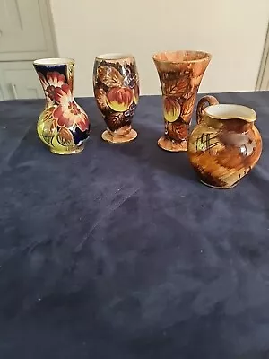 Buy Vintage  Collect Of  4 Oldcourt Ware, Lustre Fruits And Flowers Hand Painted • 17.85£