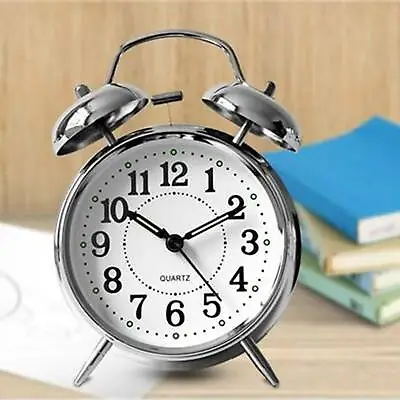 Buy New Retro Loud Double Bell Mechanical Wound Alarm Clock With Night Light UK • 7.89£