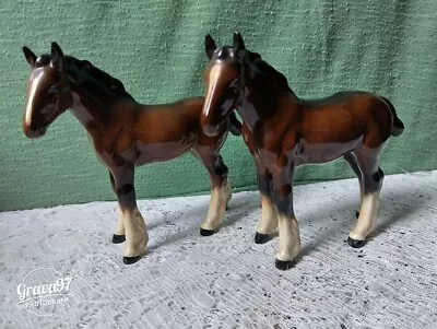 Buy Beswick Pair Of Shire Foal 5  Tall Figurines • 28£
