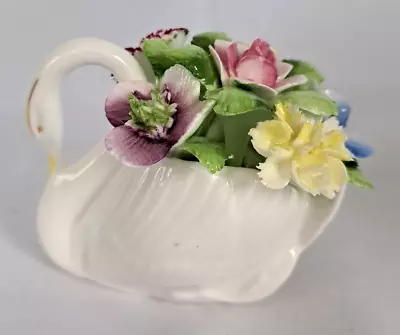 Buy Vintage Royal Doulton Adderley Bone China Swan Figurine Bouquet Of Flowers • 9.09£