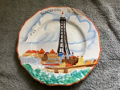 Buy Vintage Hancocks Ivory Ware Blackpool Tower Pattern Plate • 25£