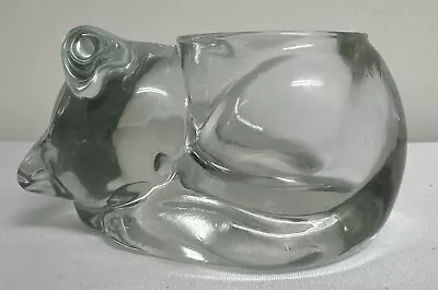 Buy Vintage Indiana Glass Clear Glass Sleeping Cat Candle Holder Votive Tea Light • 9.24£
