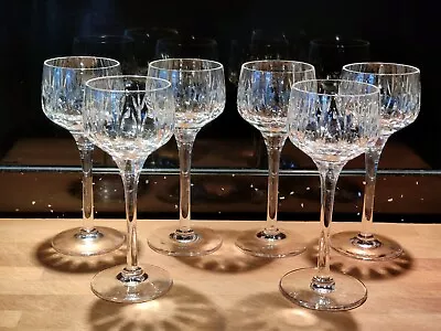Buy 6 X Vintage Stuart Crystal Glasses Salisbury Cut Hock Wine Glasses 7 5/8  Tall • 60£