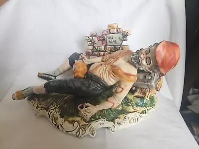 Buy Large 13.5'' Capodimonte Drunk Man/Traveller Figurine • 25£