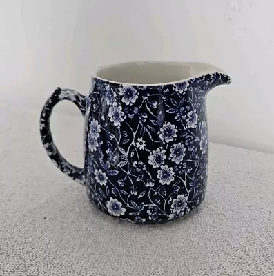 Buy Burleigh Calico Blue & White Large Milk Jug 10cm High By 7cm Wide Lot 2 • 19.95£