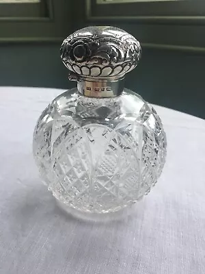 Buy Victorian Solid Silver Topped Cut Glass Scent Perfume Bottle Birmingham 1899 • 29£