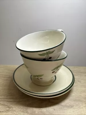 Buy Vintage Laura Ashley 'Berries' Large Teacup And Saucer X2 Winter Christmas • 25£
