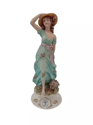 Buy Vintage 9  Capodimonte Bisque Porcelain Woman Figurine Collectable Made In Italy • 9.99£
