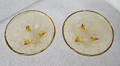Buy Vintage Yellow Depression Glass 3-Footed Dish Plate Tray Set Of Two 5  Round • 8.87£