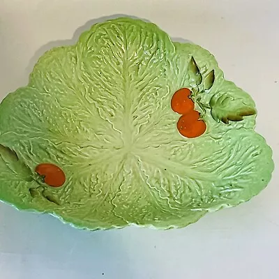Buy Carlton Ware Lettuce Cabbage Leaf Majolica Serving Dish Tomato Art Deco Triangle • 18.99£