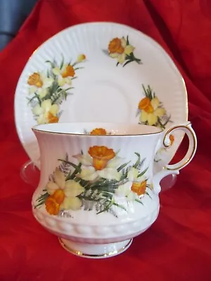 Buy Queen's Rosina Fine Bone China Daffodil Centenary Year Tea Cup And Saucer Set • 15.40£