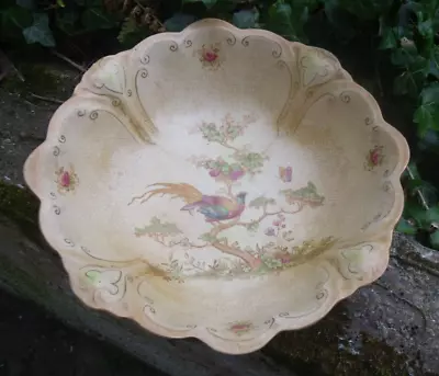 Buy Antique Crown Ducal Ware Avis Asiatic Pheasant Fruit Bowl Ivory Blush Richardson • 9.95£