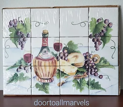 Buy Italian Grapevine Chianti Signed Mural Backsplash Banan Appeal NEW 17 X13  • 116.49£