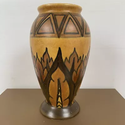 Buy Art Deco Chameleon Ware Art Pottery Flame Brown Vase Clews & Co Tunstall 18cm M • 49.95£