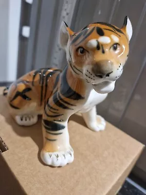 Buy Vintage Lomonosov Porcelain Figurine Tiger. Made In USSR • 19.99£