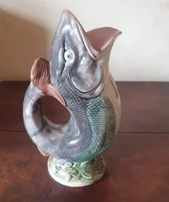 Buy Large Majolica Antique Gluggle Gurgle Fish Jug Vase • 6.99£