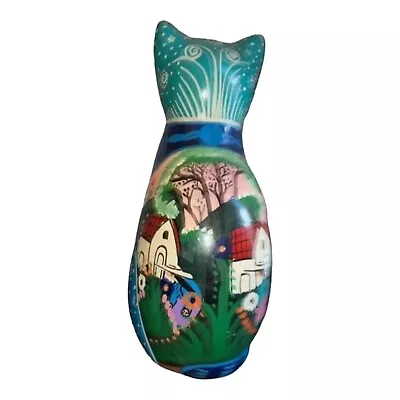 Buy Mexican Folk Art Talavera Pottery Ceramic Animal Cat Figure Colorful 8.5  • 55£