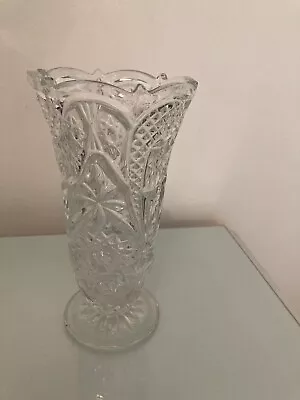 Buy Vintage Clear Crystal Cut Glass Vase • 4.50£