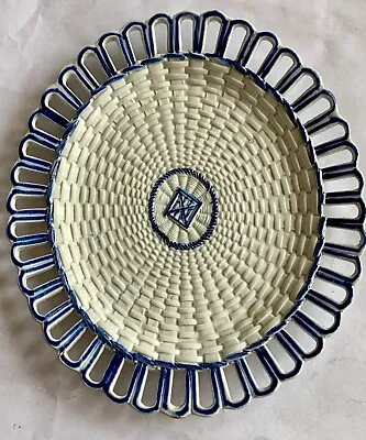 Buy Antique 19th Century Wedgwood Creamware Oval Plate Basket Weave 9.5” X 8.75” • 25£
