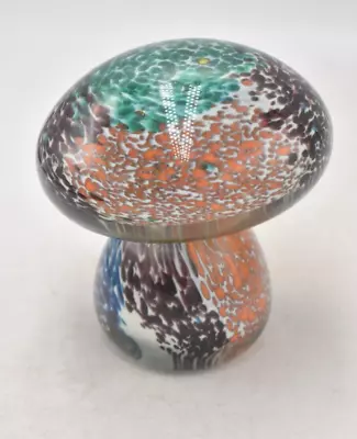 Buy Vintage Art Glass Mushroom/ Toadstool Multi Coloured Paperweight  Decorative • 22.95£