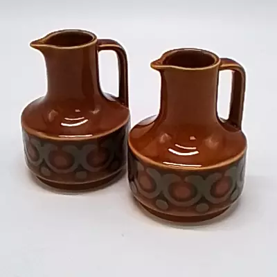 Buy Vintage 1970's Hornsea Pottery Bronte Pattern Oil & Vinegar Jugs Retro Ceramics • 10£