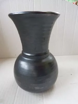 Buy Vintage Prinknash Caldey Pottery Vase. Gunmetal Grey Glaze. 7 Inches Tall A/f • 1.50£