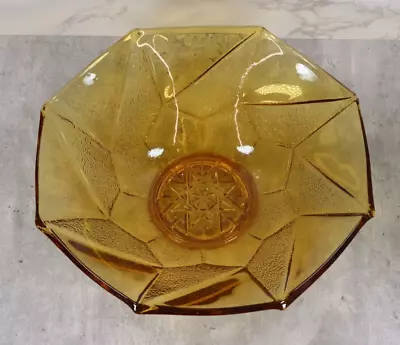 Buy Sowerby 2596 Vintage Art Deco Pressed Glass Bowl 1930's Amber Glass • 17.99£