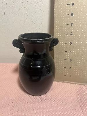 Buy Black Amethyst Vase Etched C. 1930s Art Vase 6 1/4  Tall • 37.28£