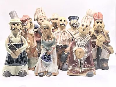 Buy Tremar Pottery People Figures - Rare FULL SET Of 12 - Incl. Hippy Girl / Bishop • 95£