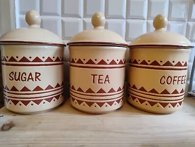 Buy Hornsea Pottery INCA Sugar, Tea And Coffee Storage Jars • 17.99£