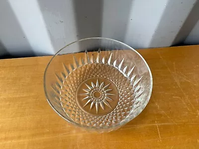 Buy Vintage Clear Cut Glass Trifle Fruit Serving Bowl • 4.99£