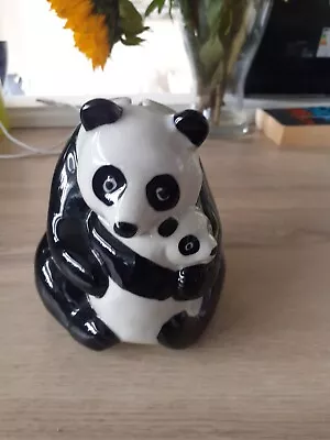 Buy Wade Natwest Bank Money Box PANDA With Baby & Stopper 1980's • 0.99£