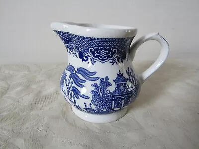 Buy Churchill Pottery Blue Willow Pattern Milk Jug Creamer 9cm Tall • 7.19£